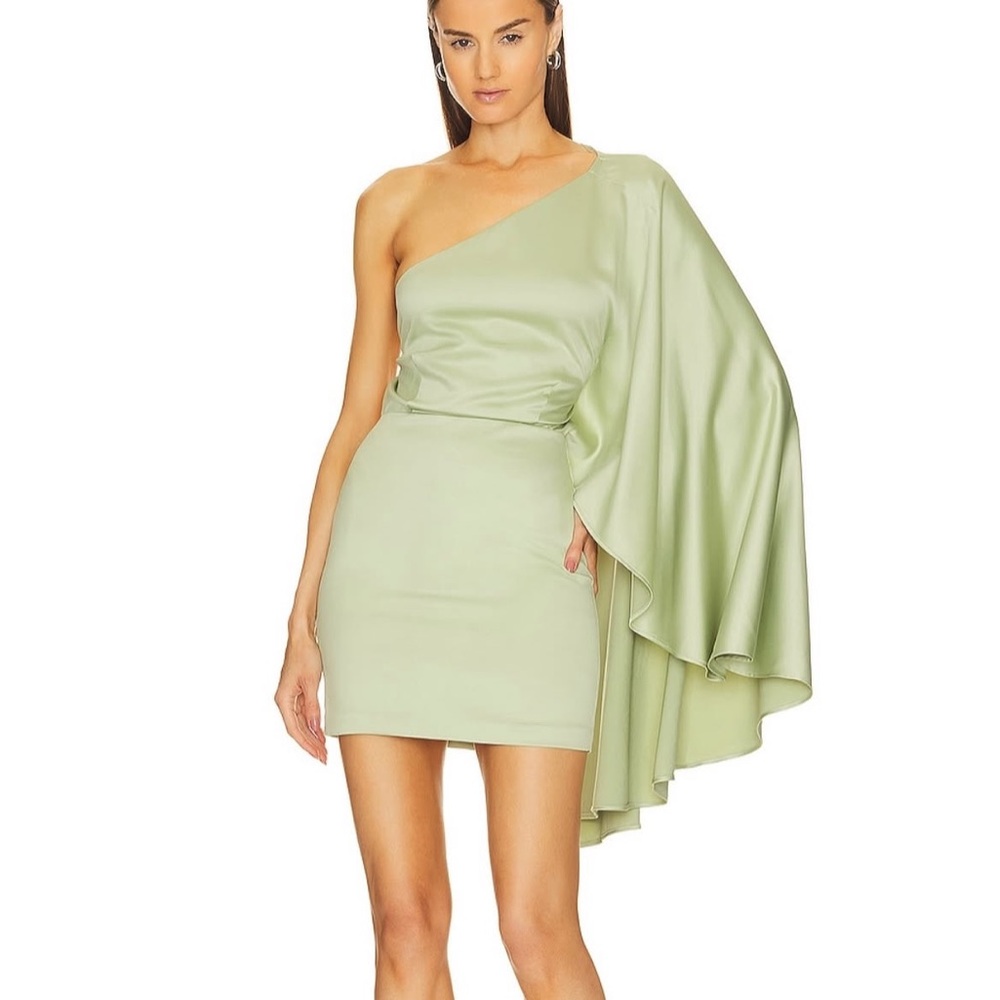 Sage green one shoulder Michael Costello dress